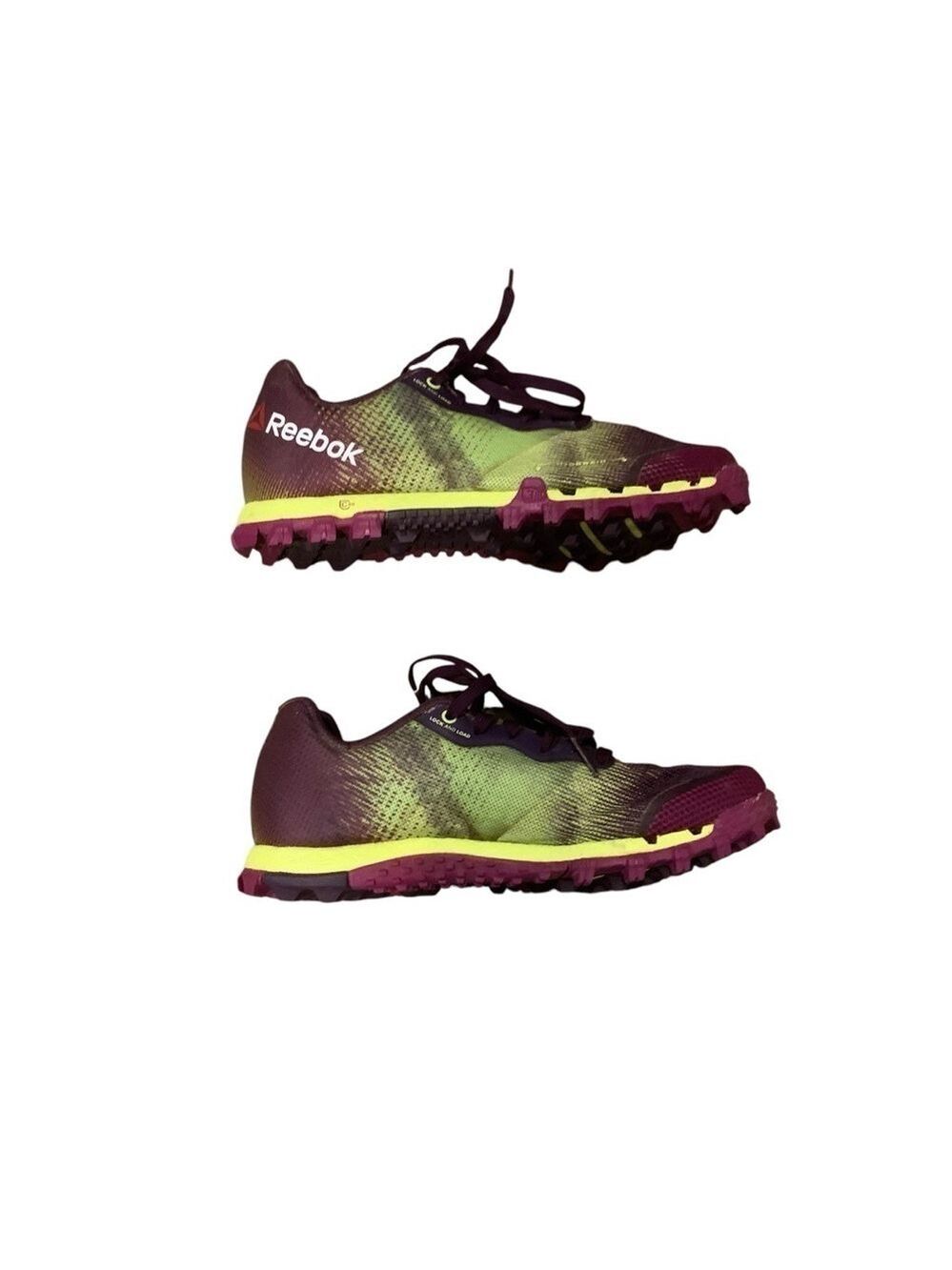 REEBOK All Terrain 2.0 Purple and Yellow Running Shoes size 5